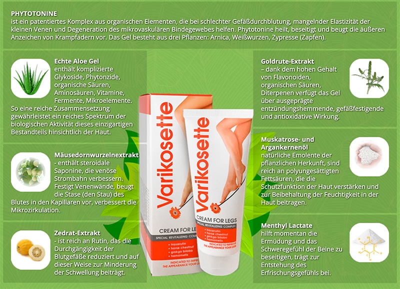 Varikosette Creme Inhaltsstoffe